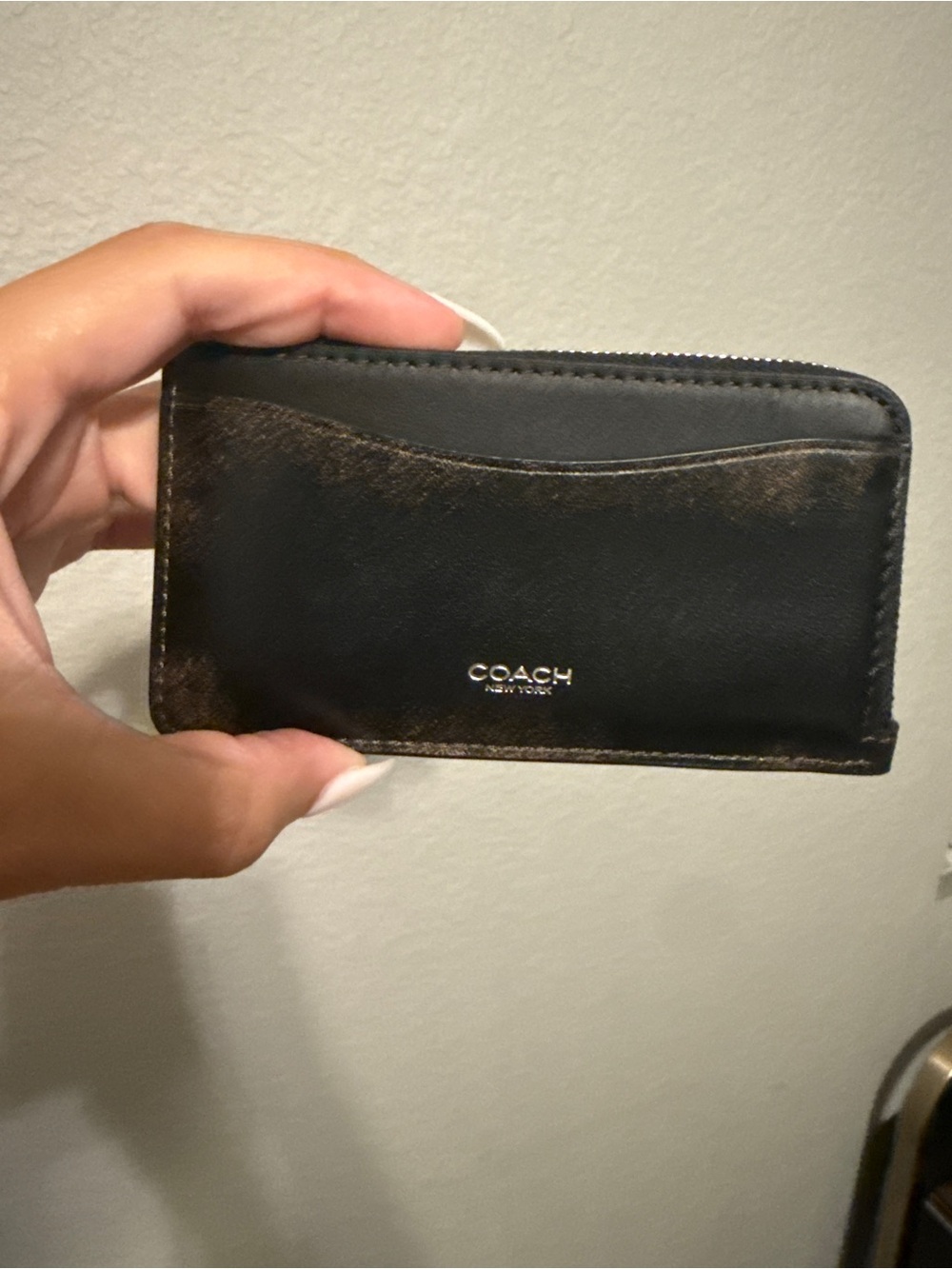 NWT COACH NY Zip Card Case Loved Leather